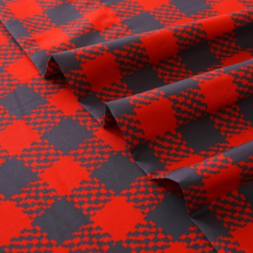 Image of MUXHOMO Full Size 4 Piece Sheet Set, Soft Breathable Bed Sheet Set for Bedroom with Deep Pocket Up to 16 inch, Wrinkle-Free & Cooling Bedding for Oeko-TEX Certified - Red Plaid