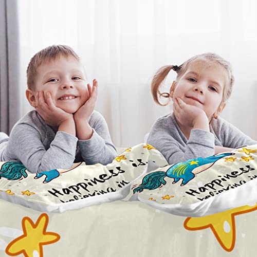 Housse de couette licorne bleue avec 2 taies d'oreiller pour lit 2 personnes