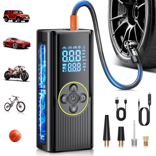 Compressore Aria Portatile per Auto 6000mAh, 150PSI Mini Compressore Ricaricabile con Schermo...