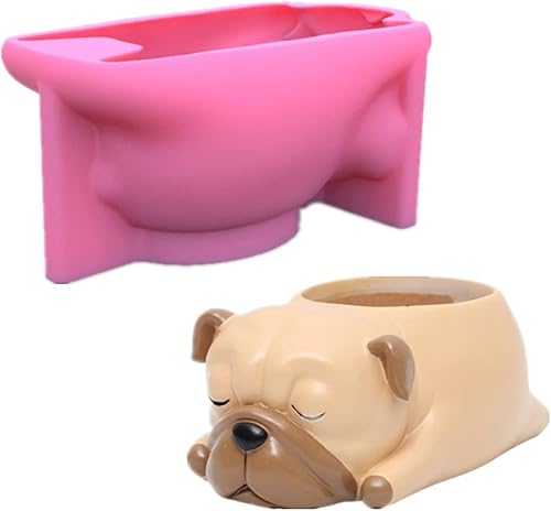 Miniatura 5 de appuivbt Molde de silicona para macetas de hormigón de animales, molde de florero de suculentas de animales, moldes de cemento, molde de arcilla,