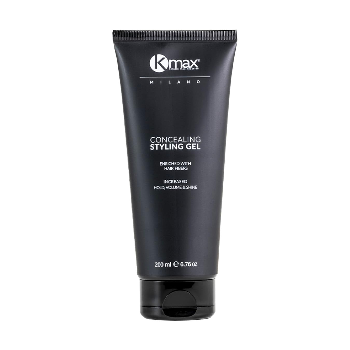 Kmax Gel capelli con fibre di cheratina effetto volumizzante 200ml, Gel colorato per capelli diradati, Gel per capelli Uomo e Donna - Castano Medio