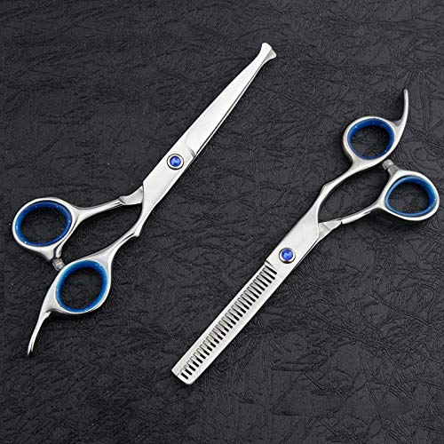 Set di forbici di sicurezza rotonde professionali da barbiere da 6,0" - Cesoie da parrucchiere per bambini (Colore: Blu, Conteggio unità: Un set) (Blu Due set)