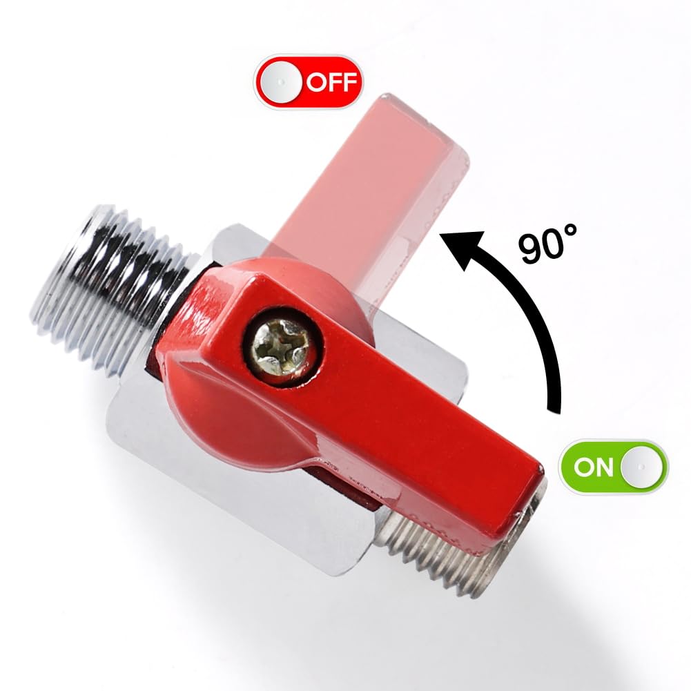 2er-Pack 1/4 Zoll Mini-Kugelhahn – Außen- Auf Innengewinde, Aus Messing, Mit Hebelgriff – Für Wasser, Öl, Gas – Kompakt & Dicht