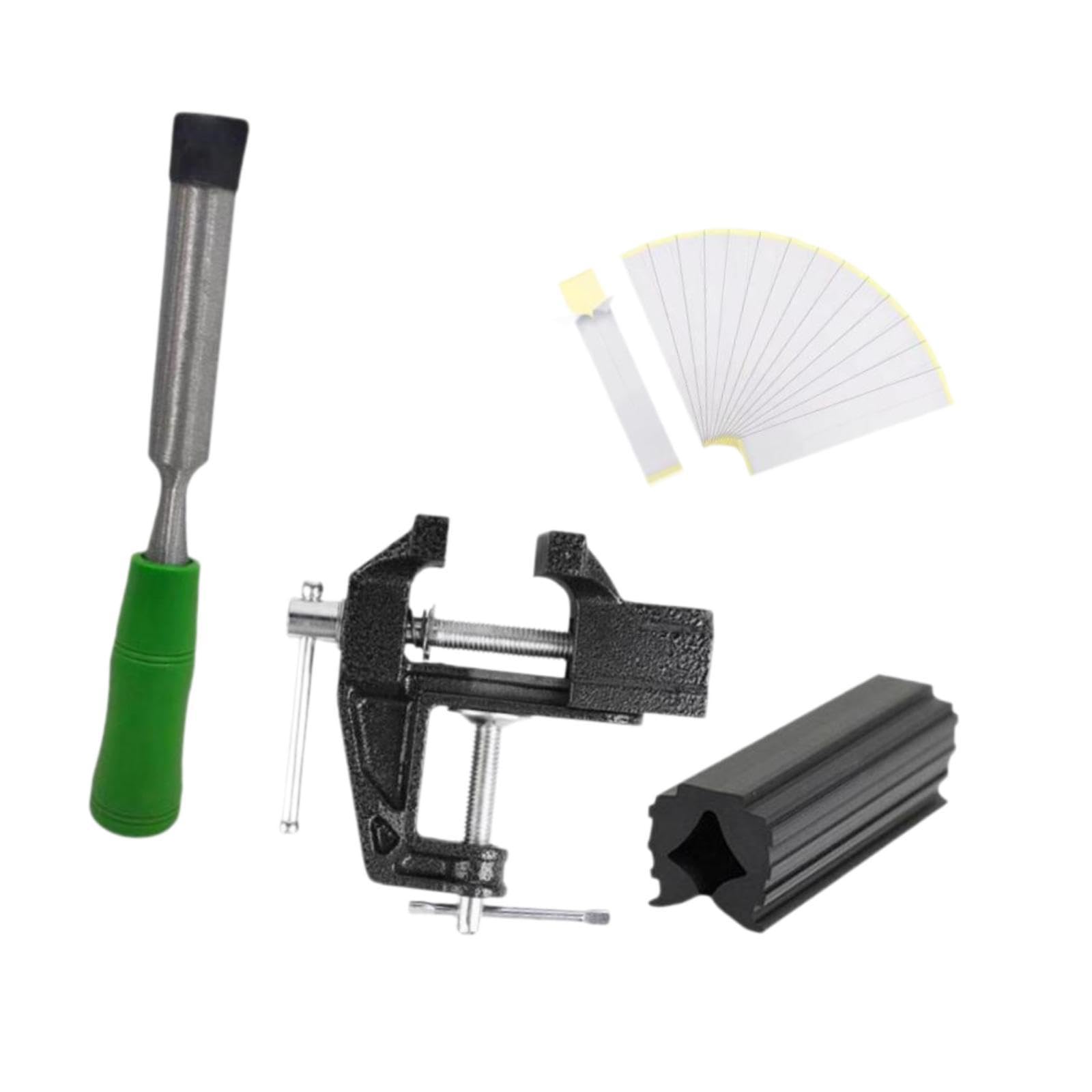Vaveren Golf Club Grip Kit Table Vise Regripping Supplies 15 Tape Strips Easy to Use Gripping Set Grip Tape Remover Rubber Vise Clamp, Green Handle