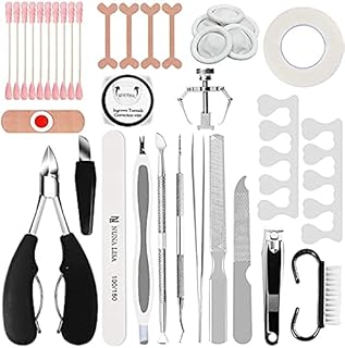 Ingrown Toenail Tool Kit, Toe Nail Nippers Set for Ingrown & Thick Nail, Surgery Grade Manicure Pedicure Tool, Nail File Lifter Pusher Corrector Remover Trimmer Nail Treatment Foot Tool
