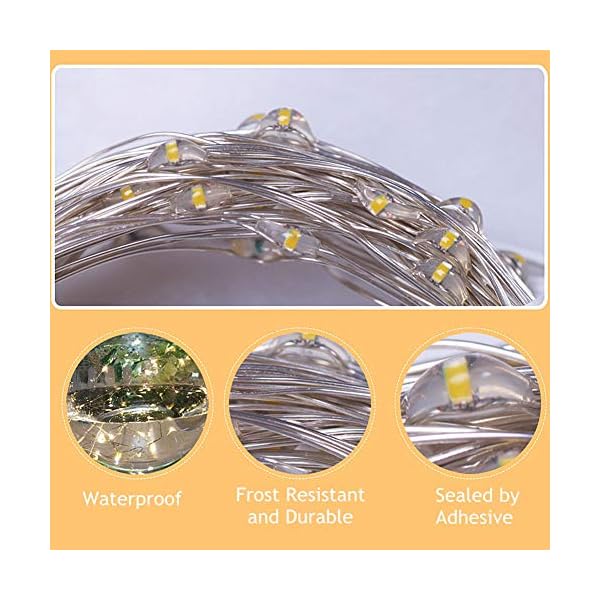 Twinkle star 33ft 100 led silver wire string lights fairy string lights battery operated led string lights for christmas wedding party home holiday decoration - image 4