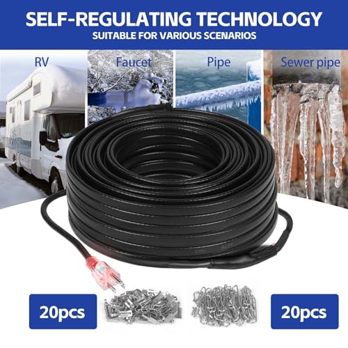 Rylpoint 80FT Heat Tape Roof Snow De-Icing, Deicing Heating Cable,Pipe (Metal And Plastic) Freeze Protected Water Pipe Heating Cable thumb #5