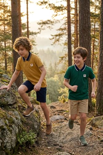 Image of Aventura Boys Polo T-Shirt Combo Pack of 2 - 100% Cotton Half Sleeve Collar T-Shirts for Boys (Age 5-12 Years)