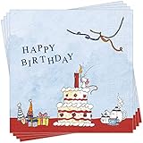  A.H. Schmachtl Gute-Laune-Servietten mit Motiv Tilda Apfelkern - Happy Birthday - 20 Stück 33 x 33 cm - 3lagig - lichtecht - RFS032