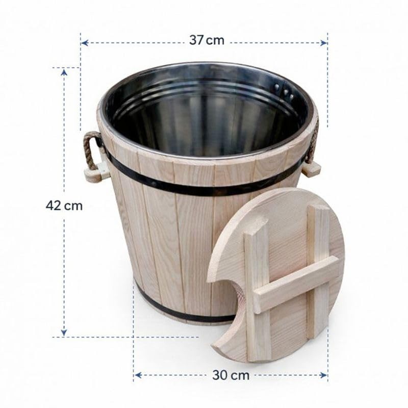 Zaparnik Sauna 20 L aus Eschenholz mit Edelstahleinsatz – Saunakübel für Wenik & Aufguss, handgefertigt