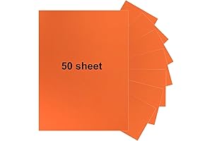50 Sheets Neon Orange Paper: Heavyweight 8.5x11 Cardstock for Vibrant Crafts