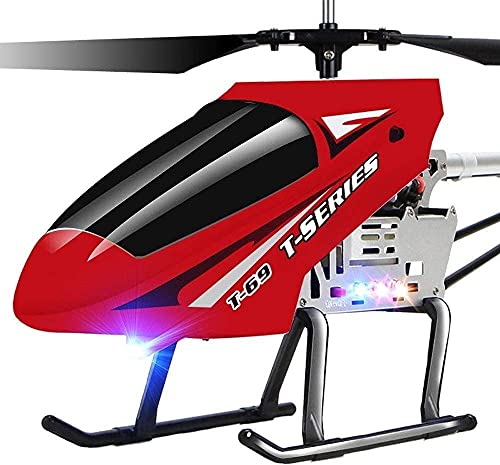 M-Zen Rc Drop-Resistant Helicopter Drone Aircraft Ultra-Large Remote Control Aircraft Helicopter Toy Airplane Model 3.5 Channel Gyroscope Boys Girls Children Gifts Kids Toy, Red #TOP1