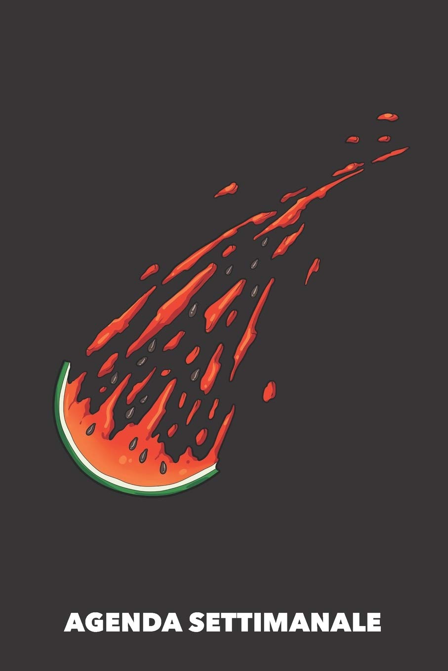 Agenda Settimanale: Stella cadente con anguria A5 manoscritto floreale - Agenda con Pianificatore Settimanale 52 settimane per persone alla moda (nero)