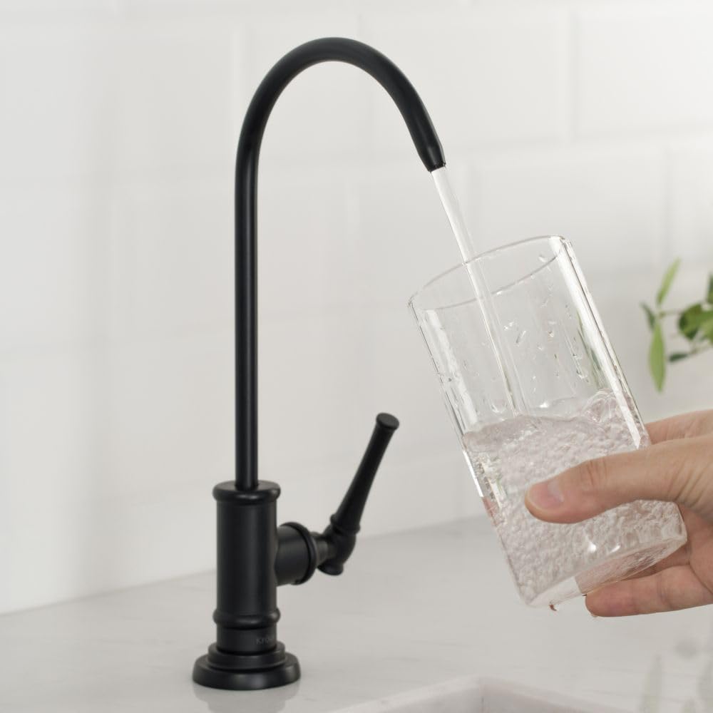 KRAUS Allyn FF-102MB - Grifo de filtro de agua de cocina 100% sin plomo en negro mate