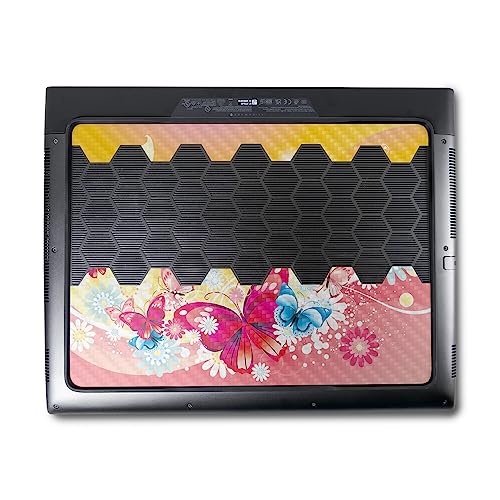 Image of MightySkins Carbon Fiber Skin Compatible with Alienware M18 R1 (2023) Full Wrap Kit - Floral Butterfly | Protective, Durable Textured Carbon Fiber Finish | Easy to Apply | Made in The USA