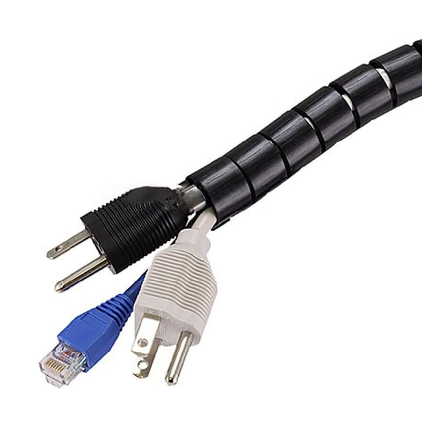 Fascia A Spirale Per Cavi - 10 Mm X 10 M Nero - Organizzatore Cavi Per Casa E Ufficio - Foto 8