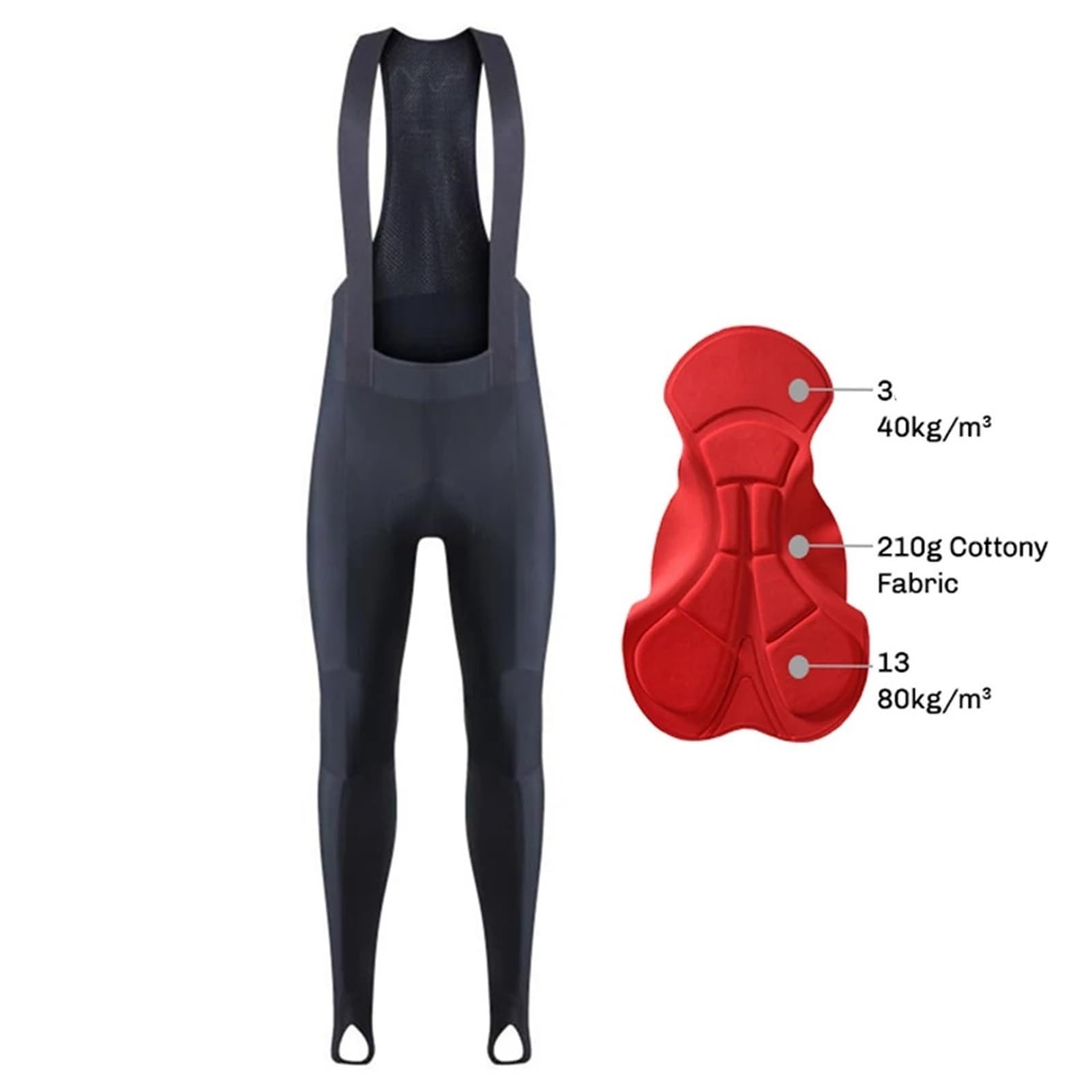 Culotte Ciclismo Hombre Peto de ciclismo for hombre, medias largas con relleno de interfaz, pantalones térmicos de lana for invierno, pantalones con pechera for bicicleta de carretera, ropa de ciclism
