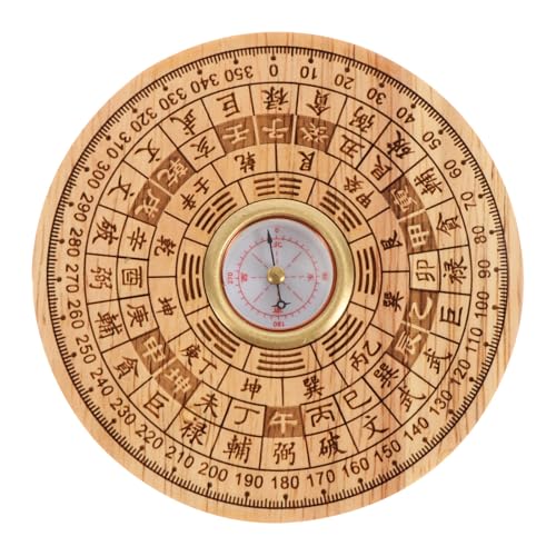 Brújula Feng Shui Redonda de Madera de Durazno para Senderismo y Camping miniatura 1