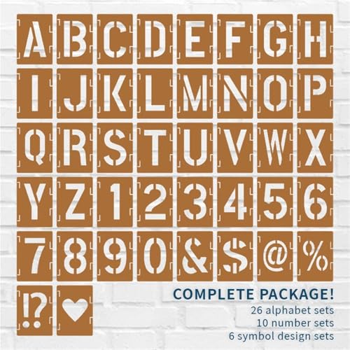 Plantillas de letras de 2 pulgadas para manualidades y carteles de madera reutilizables 3