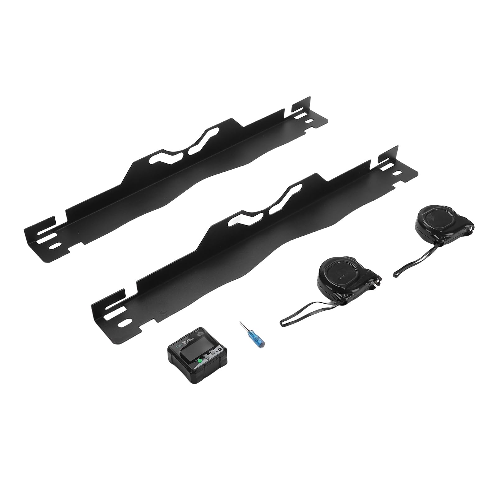 Kit de Herramientas de alineación de Ruedas con buscador de ángulo Digital y 2 Cintas métricas, Placas de alineación de Punta de Acero para una medición precisa de la inclinación