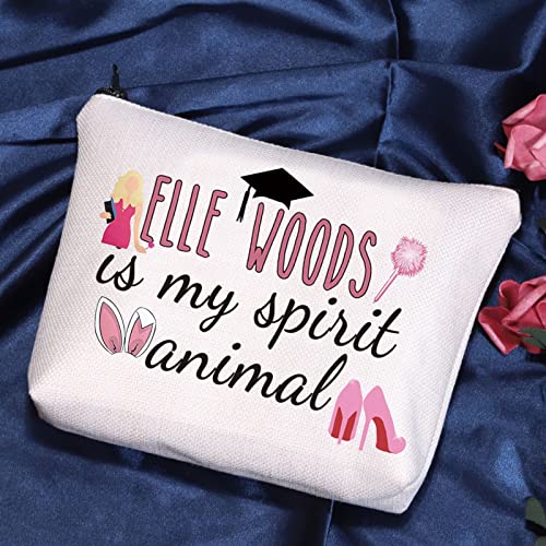 Pofull Movie Inspired Gift Law Student Makeup Bag Elle Is My Spirit Animal Cosmetic Bag Attorney Gift (Woods Is My Spirit Animal Bag) #TOP5