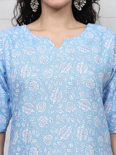 Image of Pinkmint Women Short Kurti | Cotton Blend Printed Tunic Top | Trendy Casual Top | Casual & Office Wear Ethnic Top for Jeans