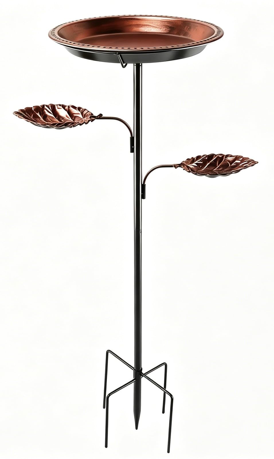 Mangiatoia per Uccelli da Esterno, Abbeveratoio da Giardino a Colonna, Struttura in Ferro, Design Smontabile per Una Facile Manutenzione(Copper Color)