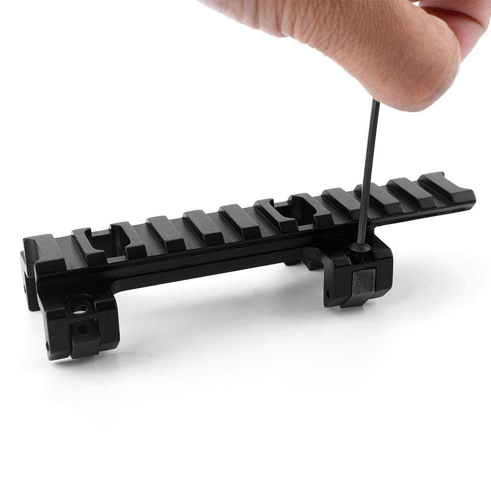 Extension de Montage de Lunette de visée Tactique MP5 G3 Long Rail, Adaptateur de Support de Rail à Profil Bas en Aluminium pour système de Rail Picatinny de 20 mm (Noir)