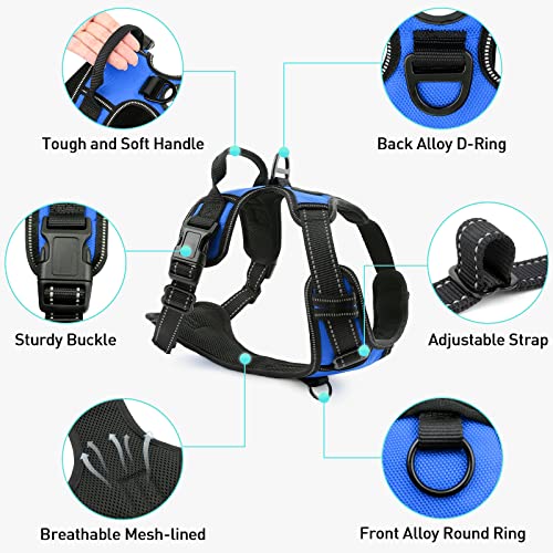 Joytale No Pull Dog Harness Small Dogs, Reflective No Choke Pet Vest With Front And Back 2 Leash Clips, Soft Padded Harnesses With Easy Control Handle For Training And Walking, Navy Blue, S #TOP2