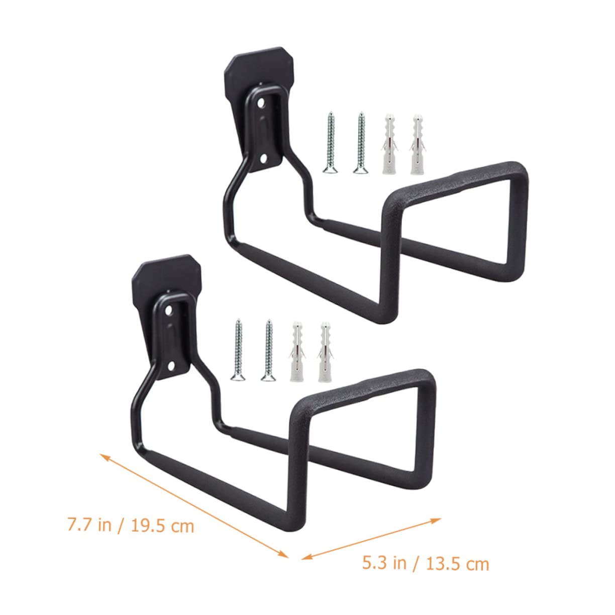 Gatuida Ganchos De Garaje De Hierro Resistentes Para Herramientas y Cables De Extensión Recubrimiento Plástico Anticorrosión, Montaje Pared Para Garaje, Almacén y Jardín, Juego De 2 Unidades