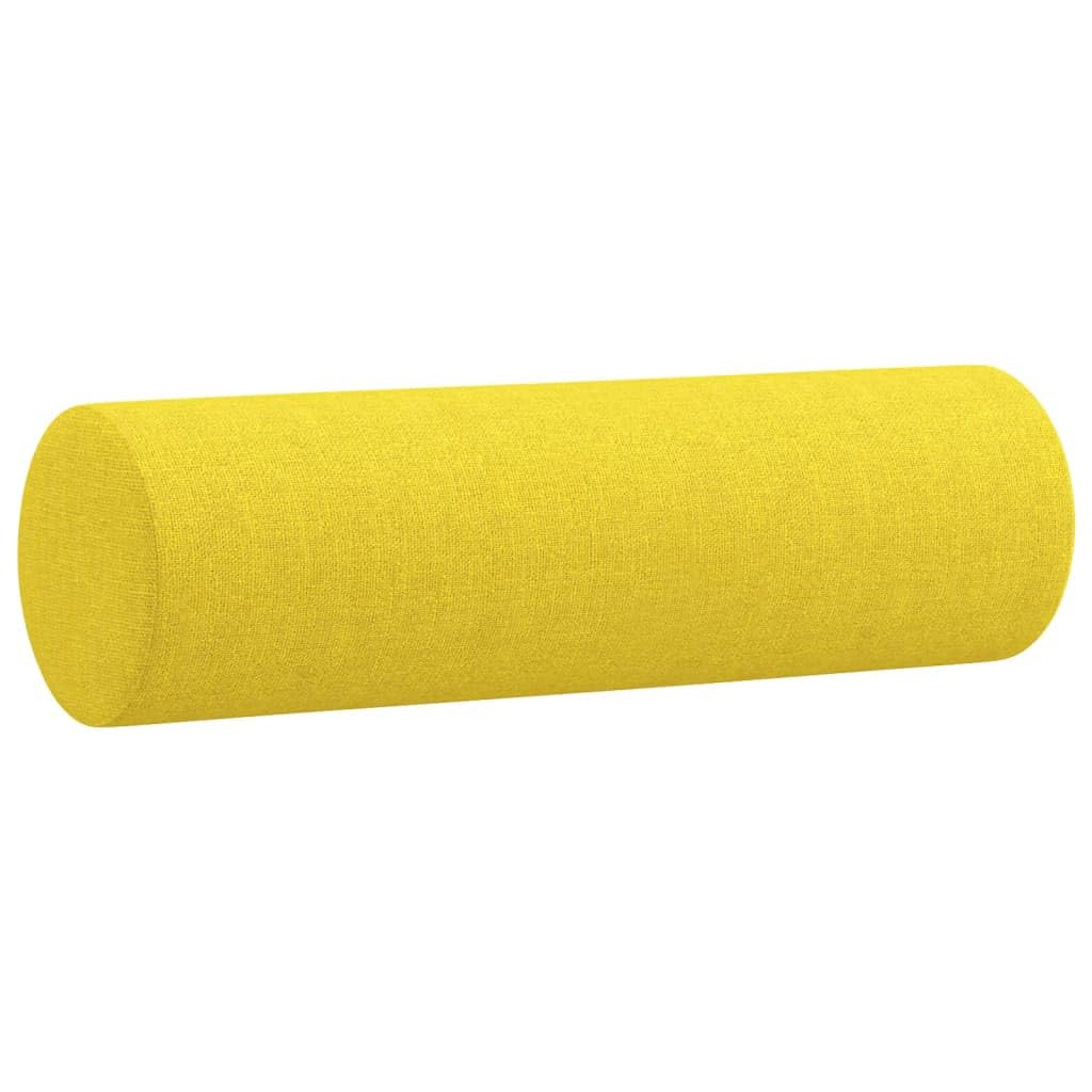 Gecheer Sofás de salón,Sofá Chaise Longue Moderno,Sofás cheslong,Silla Sillón de Asiento - Sofá de 2 plazas con Cojines Tela Amarillo Claro 140 cm