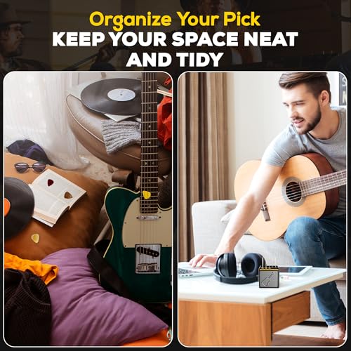 HOTCAN Guitar Pick Display Holder - Stylish Organizer for Music Enthusiasts and Musicians (Black) - Thumbnail 5