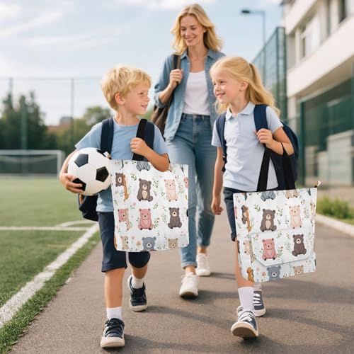 Bolsa de libros de oso dulce para alegrar tus días de escuela, viajes y paseos cotidianos 6