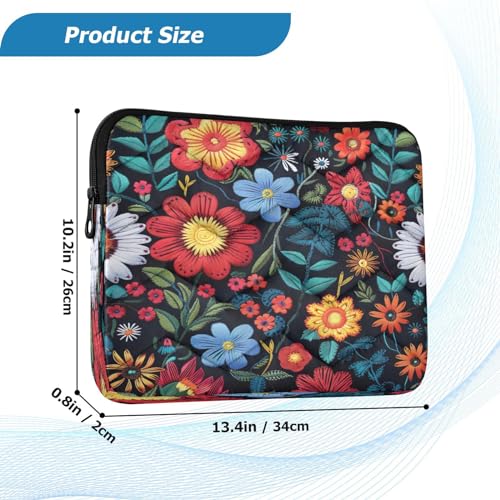 Funda para portátil 13-14 pulg impermeable con flores miniatura 3