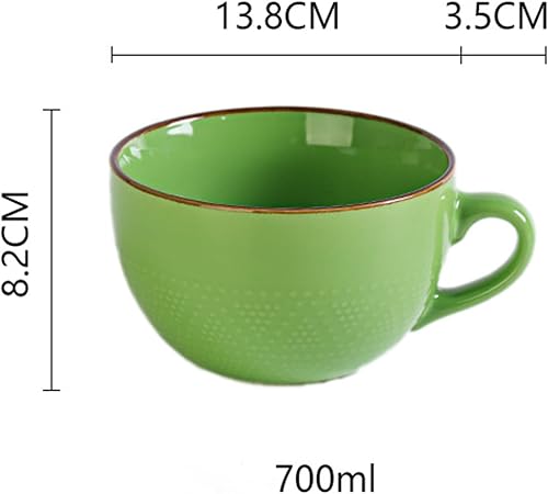 Miniatura 2 de Taza de café grande de cerámica para sopa con asas, 24 onzas, tazas de sopa de gran tamaño, tazón de porcelana de 23.7 fl oz, taza de café y té,