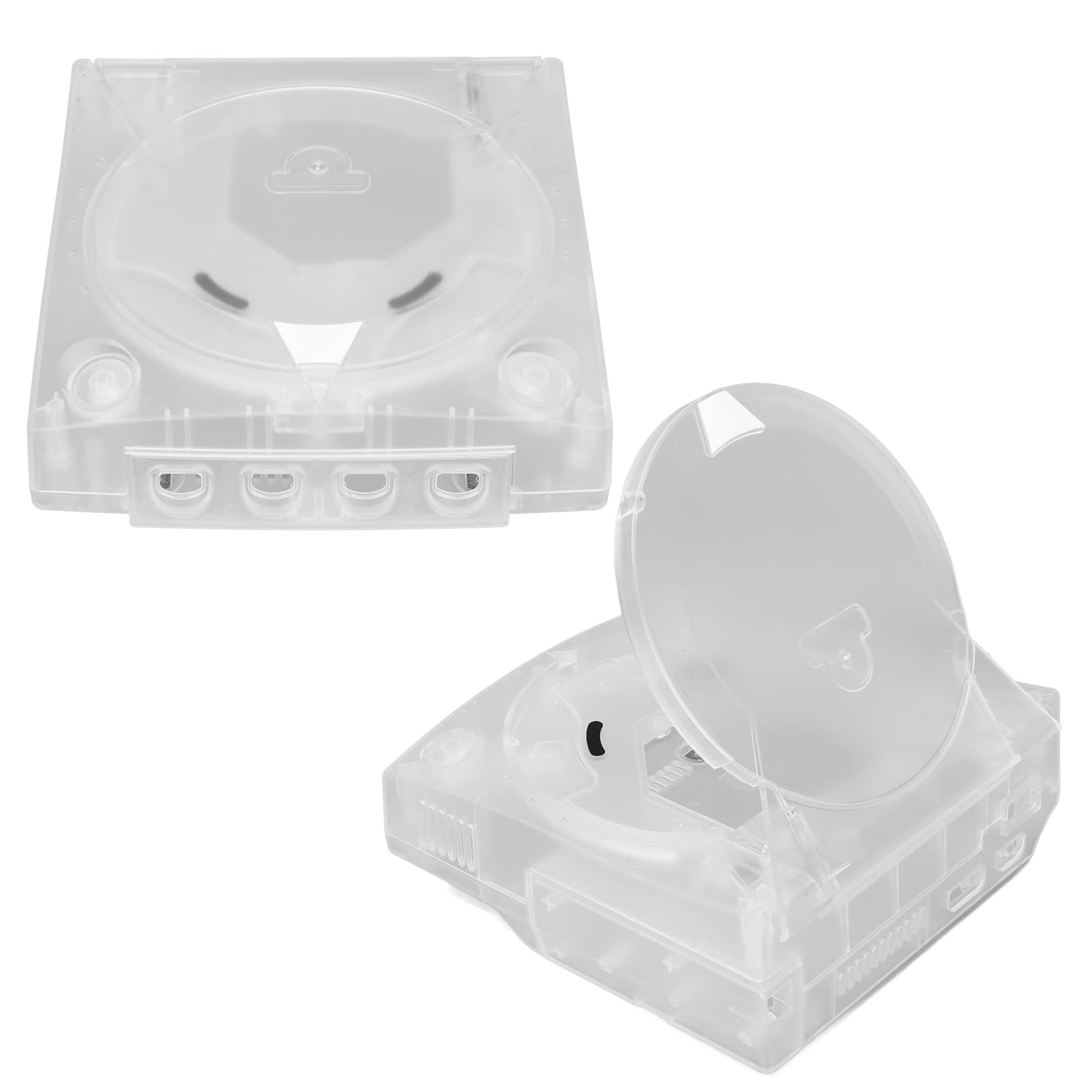 Custodia protettiva sostitutiva in plastica traslucida per console di gioco Dreamcast DC, materiale ABS bianco trasparente, copertura superiore e inferiore, supporto per