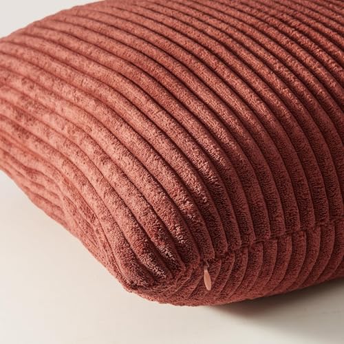 Topfinel KD164YEOR1818-4 Fall Burnt Orange Decorative Throw Pillows Covers 18X18 Inch Set Of 4,Yellow Green Gradient Series Corduroy Striped Square Pillow Case,Western Modern Cushion Cover thumb #1