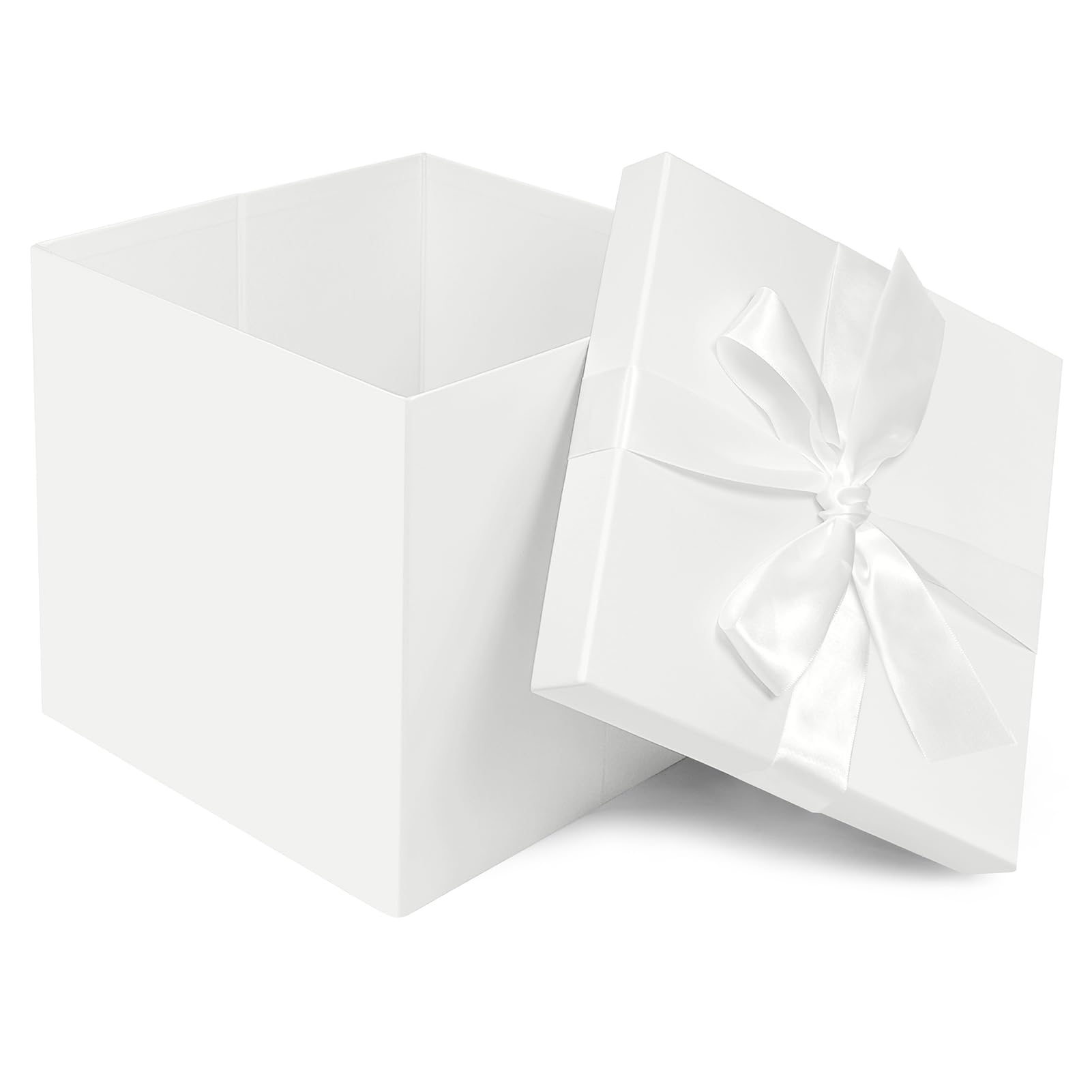 Large Gift Box with Lids 10x10x10 Inches, Ribbon& Cut Paper Shred with Card, for Birthdays, Graduations, Anniversaries, Christmas, Halloween, Valentine's Day
