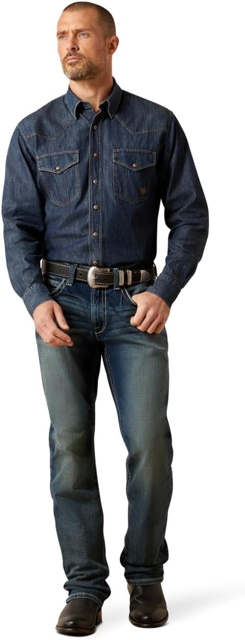 Ariat Mens M5 Straight Stretch Remming Stackable Straight Leg Jean - Image 4