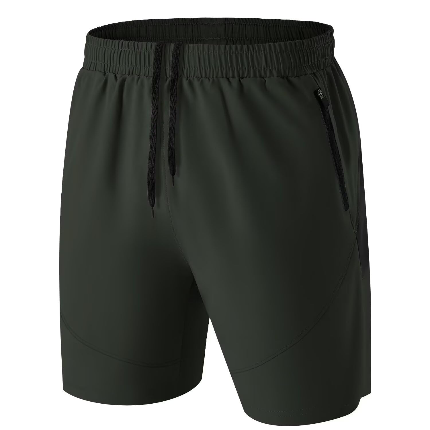 HMIYA Herren-Sport-Shorts, schnelltrocknend, mit Reißverschlusstaschen für Workout, Laufen, Training