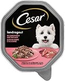 Cesar Hundefutter Nassfutter Landküche Kalb & Truthahn, 7 er Pack, (7 x 2 Schalen x 150 g)