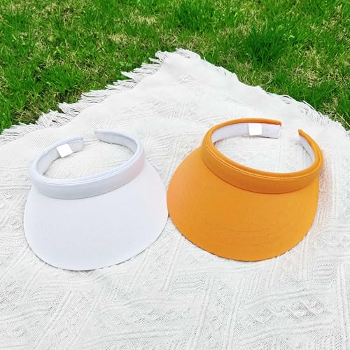 Image of 2 Pack Visor Women Men Sun Hat Clip On Visors Adjustable Sport Wide Brim Cap