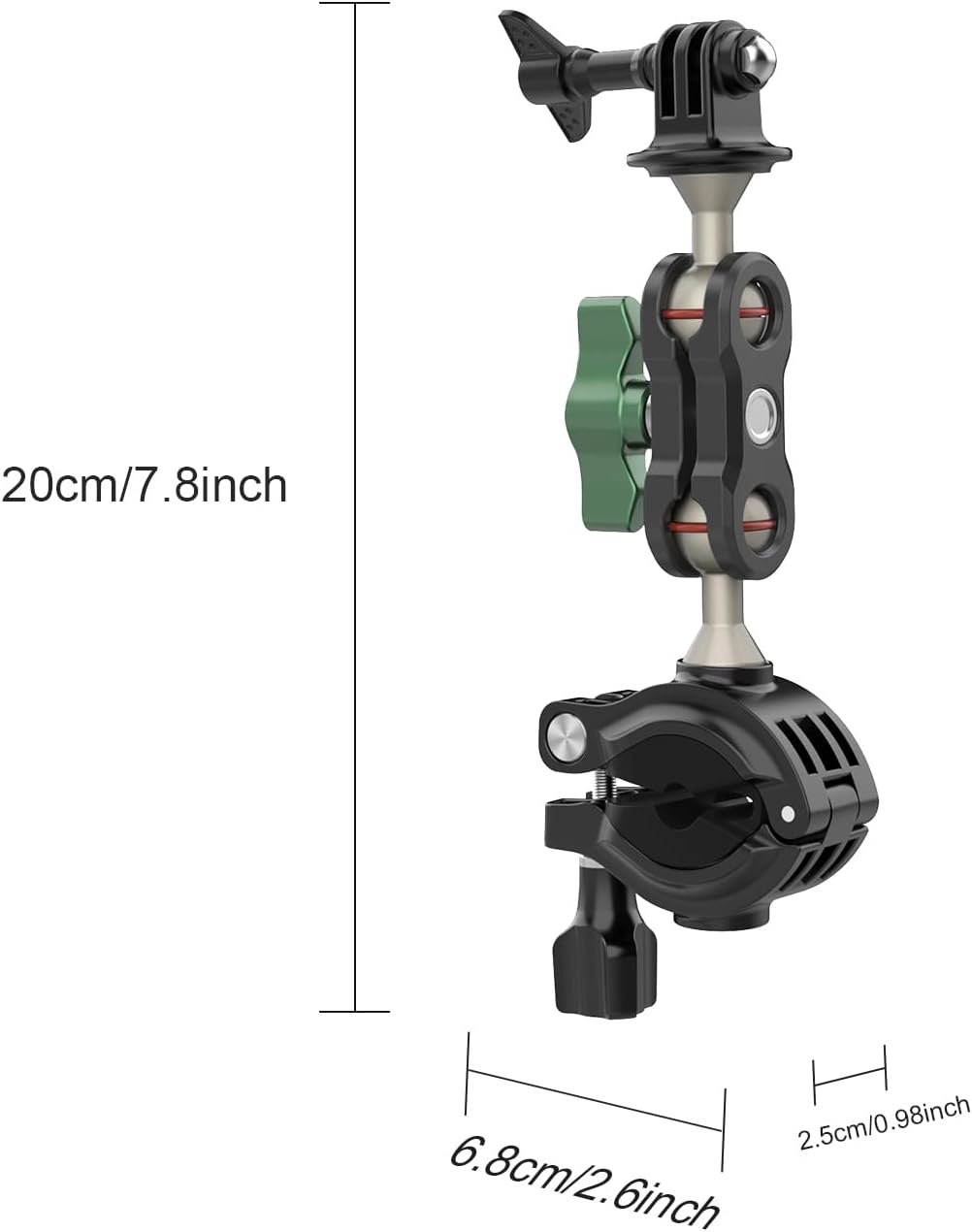 PANOX Motorcycle Mount Cardan Plate for V2 360°Motorcycle Camera Mount for Bike Holder Handlebar Mount w Adpter for Action Cameras