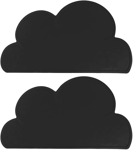 Mantel individual con forma de nube para niños, suministros de alimentación para bebés, juego de utensilios de destete de silicona, con succión para