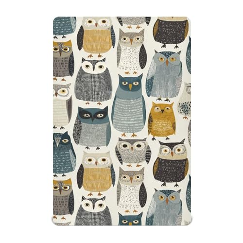 Image of Forest Owl Vintage Crib Sheets Soft Breathable Fitted Baby Crib Sheets Mattress Cover for Girls Boys, 52 inch x 28 inch x 9 inch
