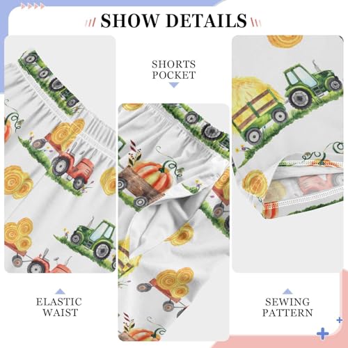 ZZXXB Tractor Harvest Boys Long Pants Soft Trousers Elastic Waist Kids Lounge Bottoms with Pockets S-XL4