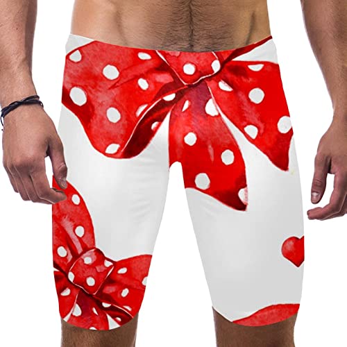 Short de bain pour homme multicolore à séchage rapide et motif nœud rouge