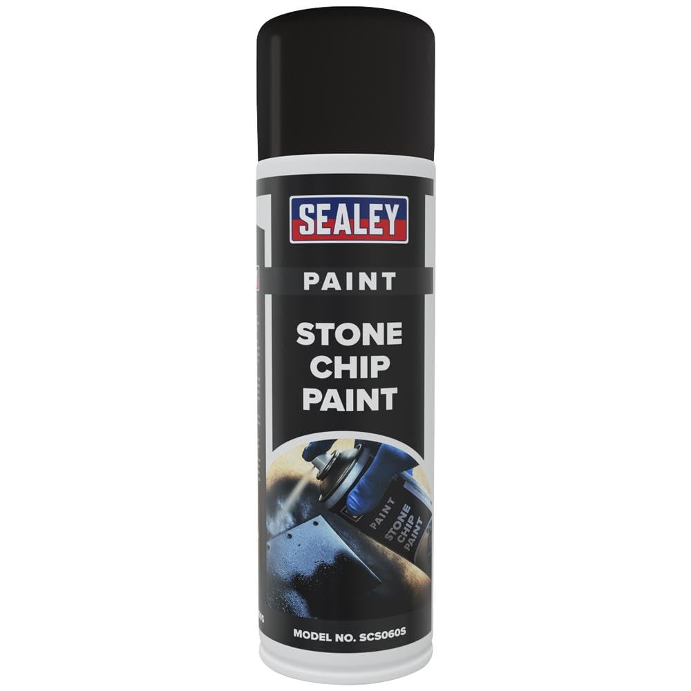 Sealey Stone Chip Protective Aerosol Spray Paint Black 500ml