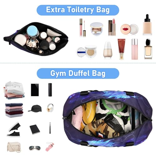 Serious Dragon with Cloud Gym Bag for Women Sport Travel Duffel Bag Shoulder Weekender Overnight Bags with Wet Pocket & Shoe Compartment4