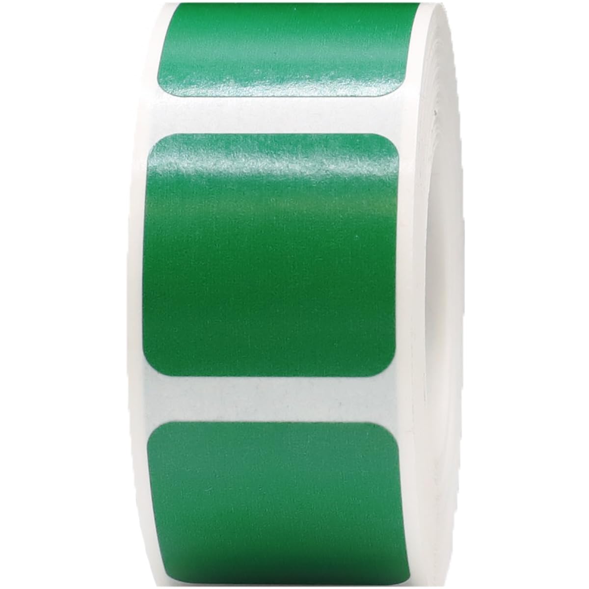 Green Color Coding Labels for Organizing Inventory, Retail, Storage, and Supplies – 1 Inch Square, 500 Total Semi-Gloss Adhesive Stickers on a Roll –